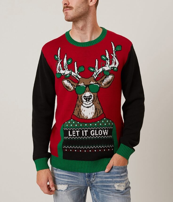 Ugly Christmas Sweater Let It Glow Sweater