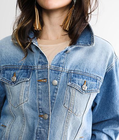 Sterling &amp; Stitch Fringe Denim Jacket MISC_DETAIL_2