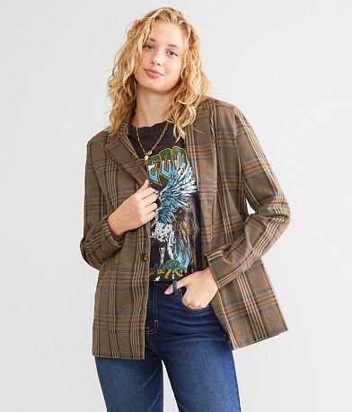 Willow & Root Plaid Blazer front view