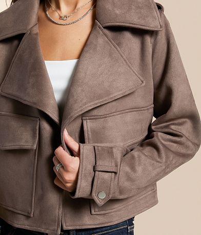 Open SZN Faux Suede Cropped Jacket misc detail 1 view