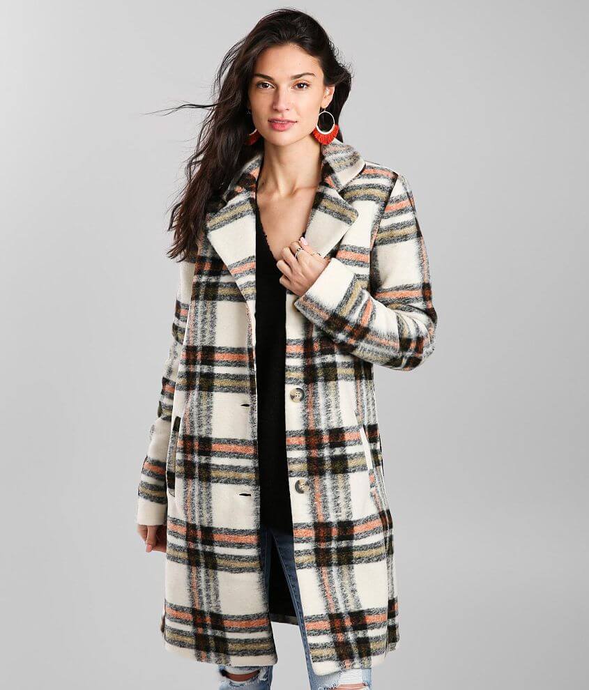 Plaid trench outlet coats