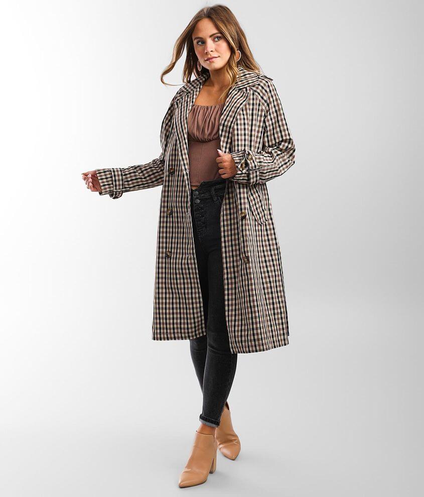 Plaid trench coats best sale