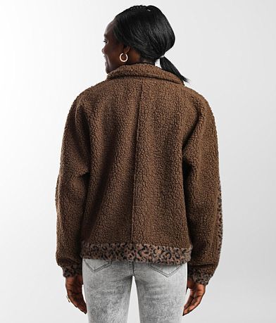 Vigoss Animal Print Sherpa Jacket BACK