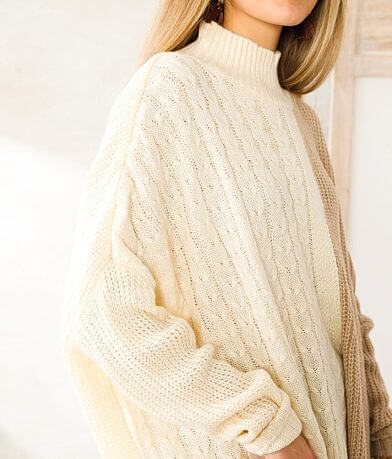 Vigoss Pieced Color Block Oversized Sweater MISC_DETAIL_1