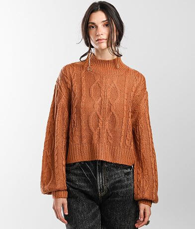 Vigoss Cable Knit Cropped Sweater FULL_RIGHT_SIDE