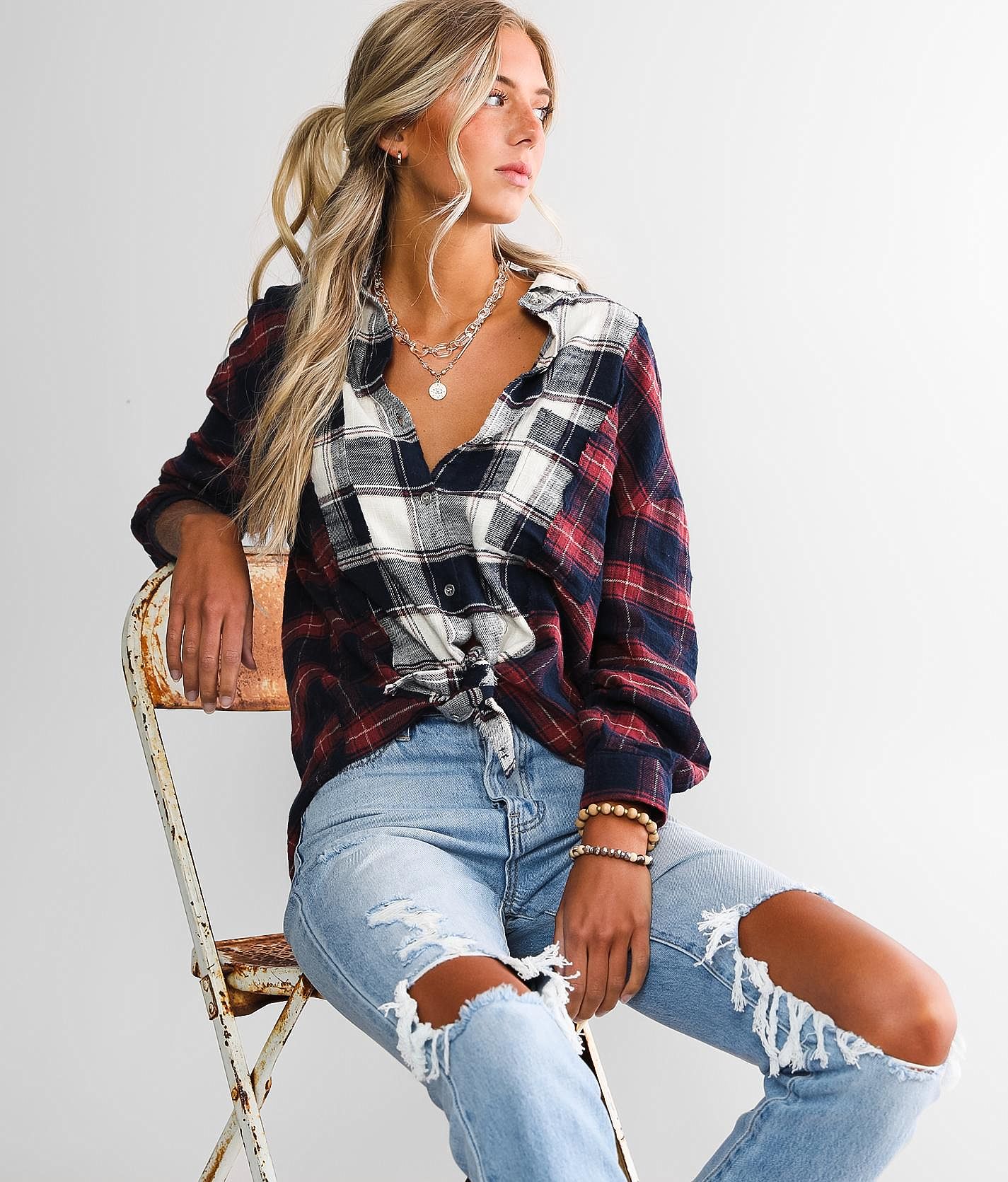 Gilded Intent Women's Cropped Flannel Shirt