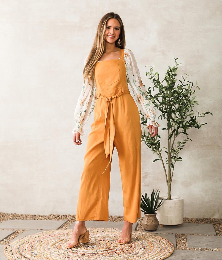 Mustard wide leg store jumpsuit