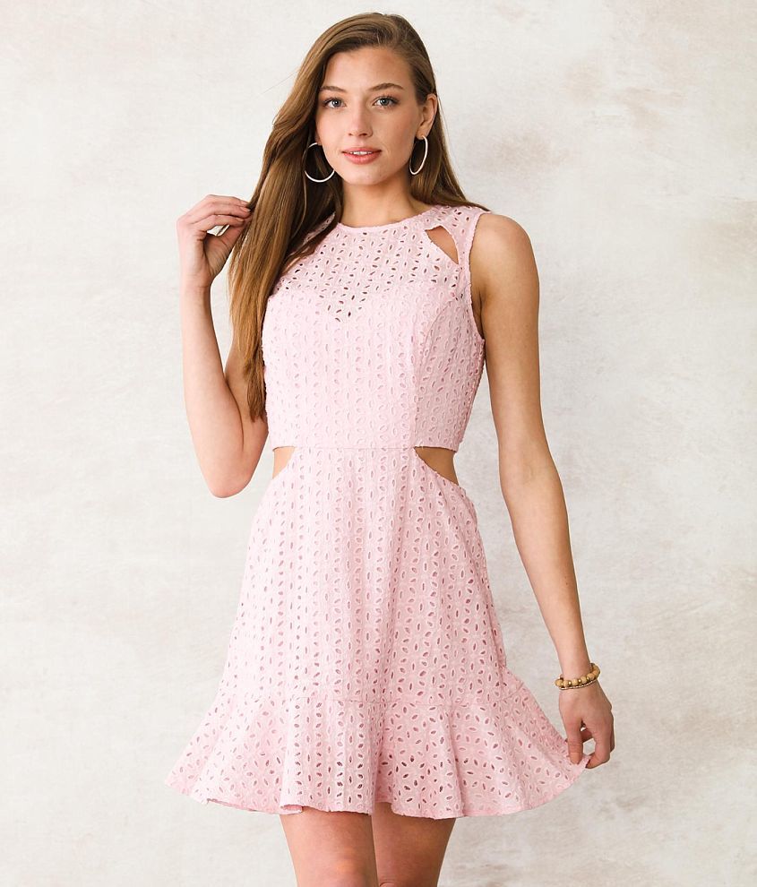 Peach clearance eyelet dress