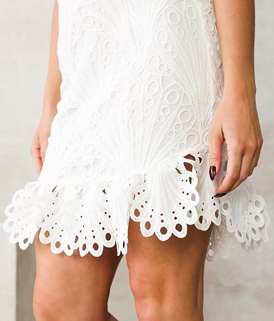 A. Peach Off The Shoulder Eyelet Mini Dress misc detail 2 view
