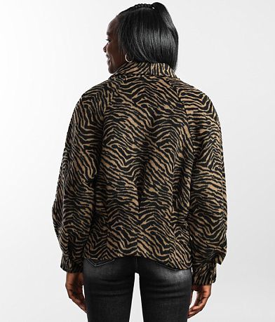 A. Peach Brushed Zebra Print Jacket BACK