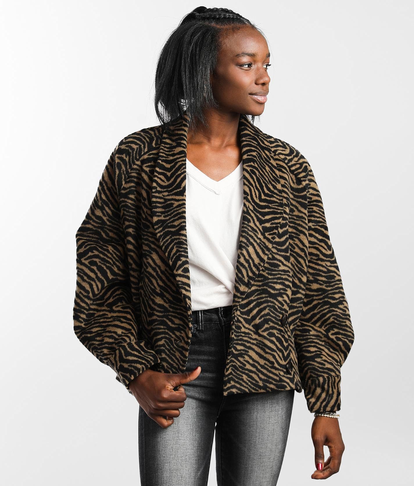 Tiger Print Bomber Jacket