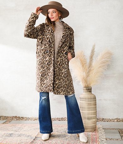 A. Peach Cheetah Print Duster Jacket MISC_DETAIL_2