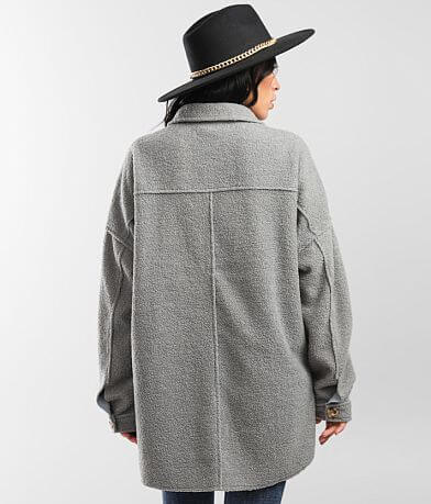 BKE Oversized Fleece Shacket BACK