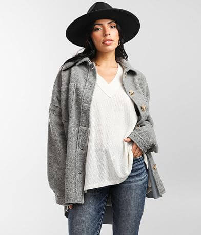 BKE Oversized Fleece Shacket FULL_RIGHT_SIDE