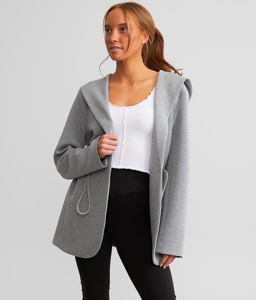 Hooded blazer womens hot sale