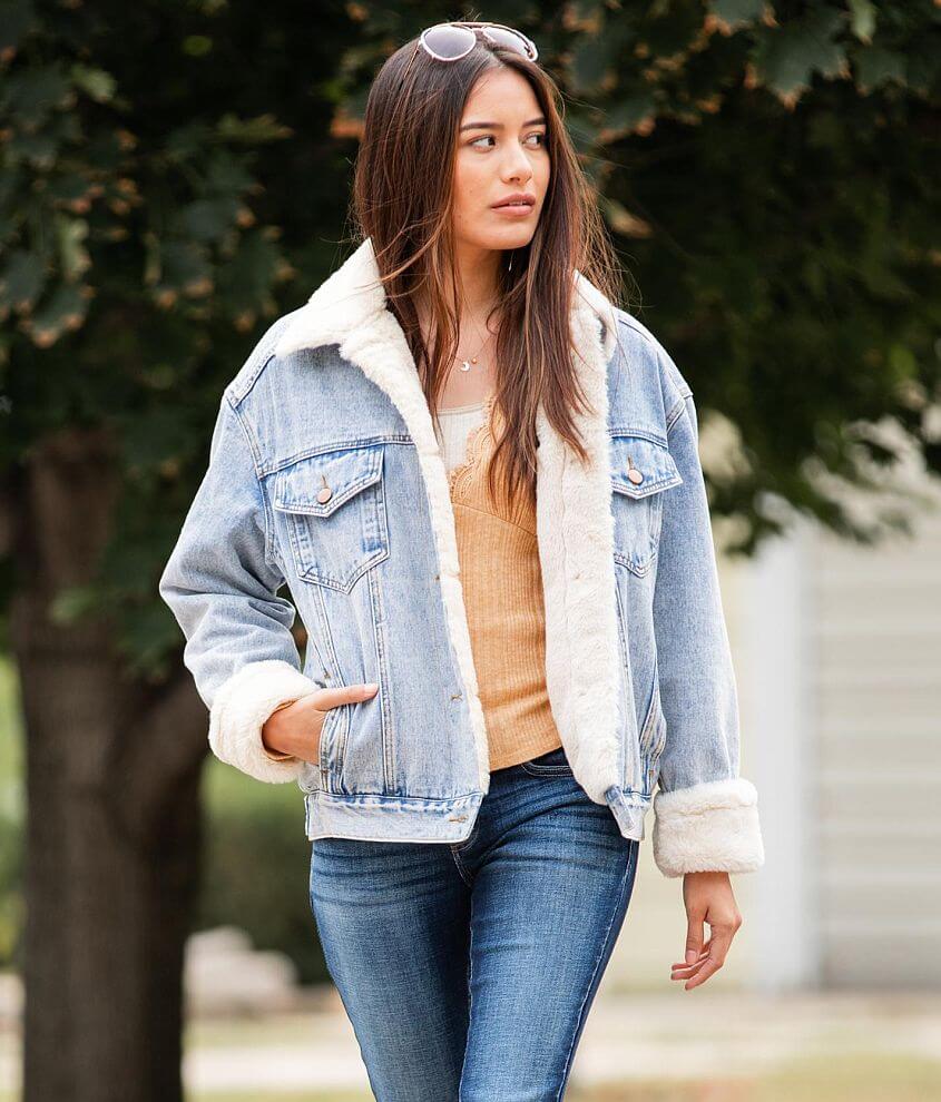 Peach denim hot sale jacket