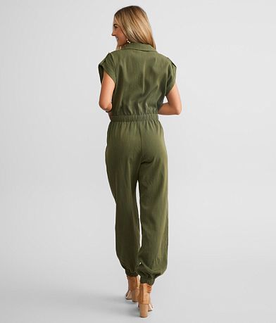 A. Peach Marled Boiler Jumpsuit BACK