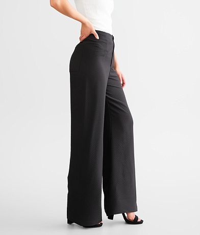 A. Peach Woven Trouser Pant FULL_RIGHT_SIDE