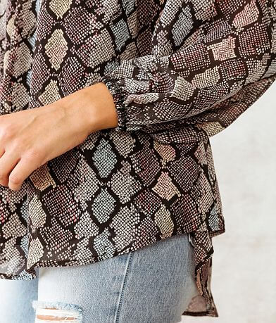 Willow &amp; Root Snake Print Chiffon Top misc detail 1 view