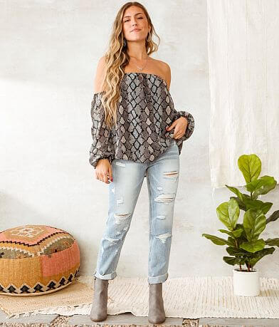 Willow &amp; Root Snake Print Chiffon Top misc detail 2 view