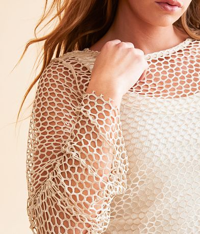 Gilded Intent Metallic Fishnet Top misc detail 1 view