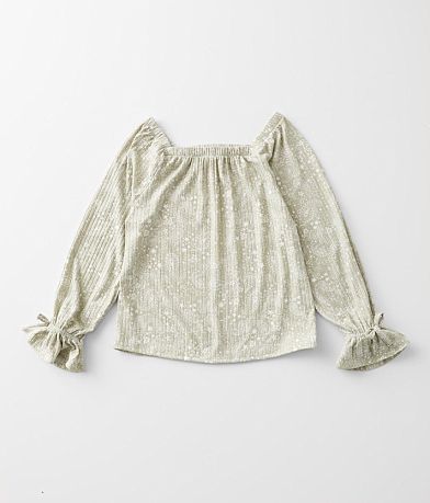 Willow & Root Girls - Paisley Print Top front view