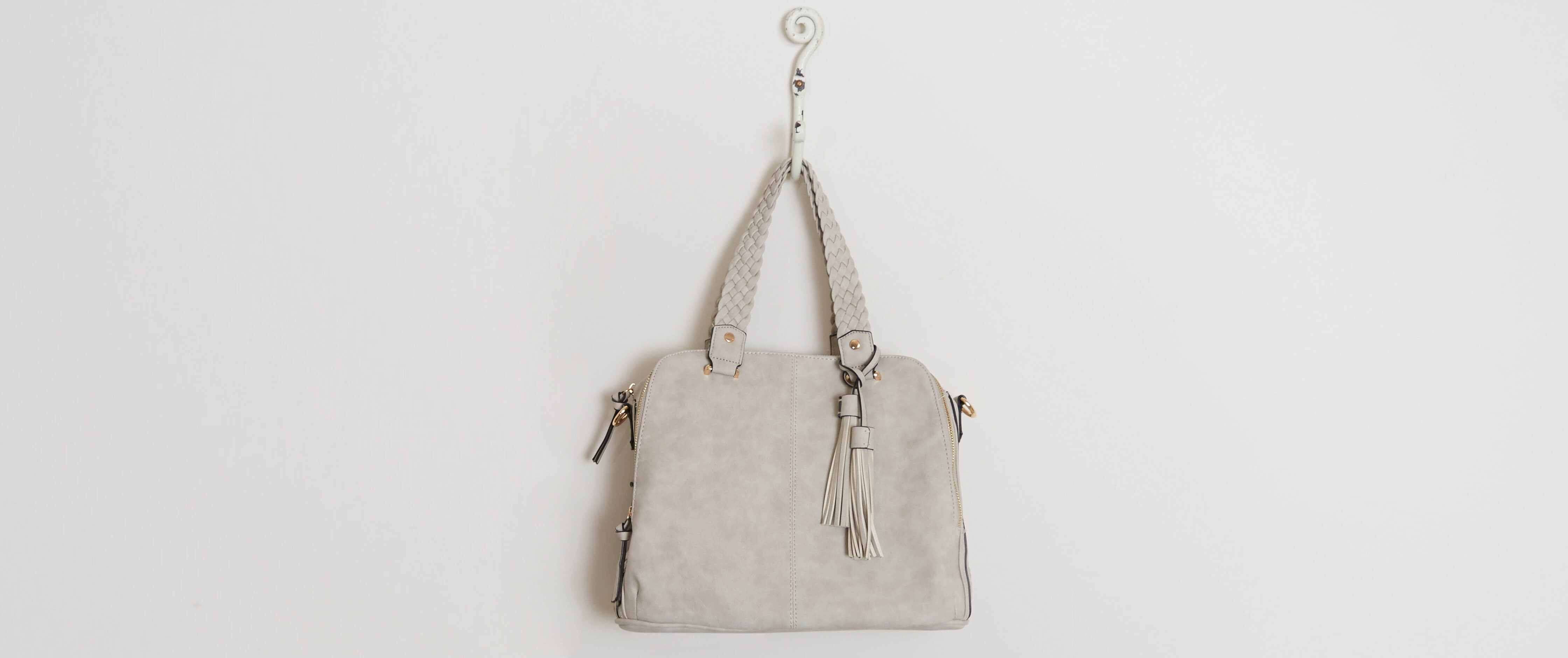 Violet Ray Logan Purse Clothing in Light Grey Buckle