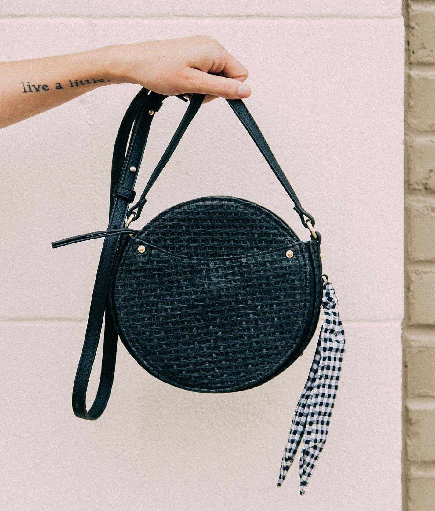 black chain side bag