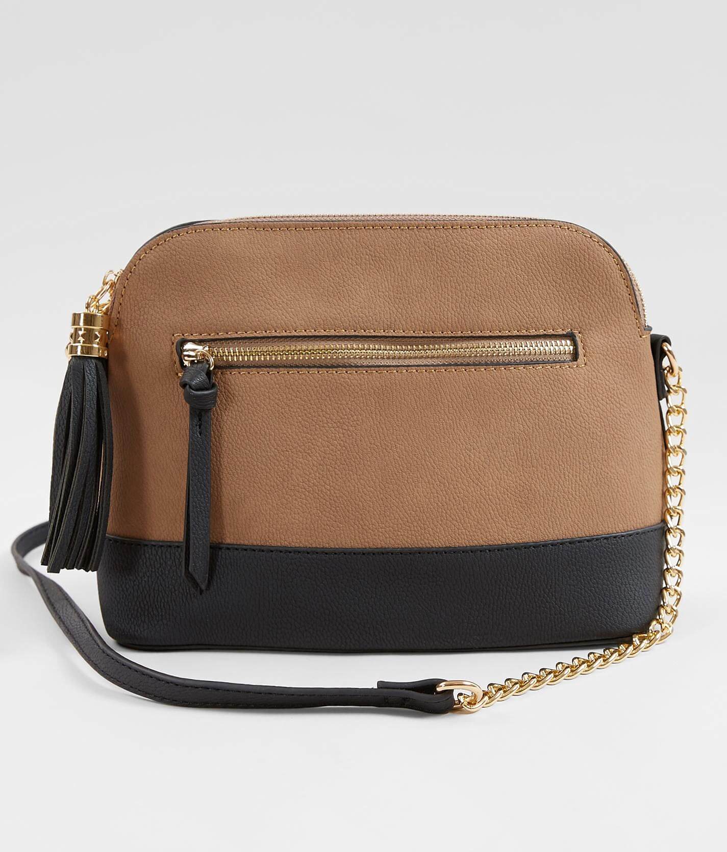 black structured crossbody bag