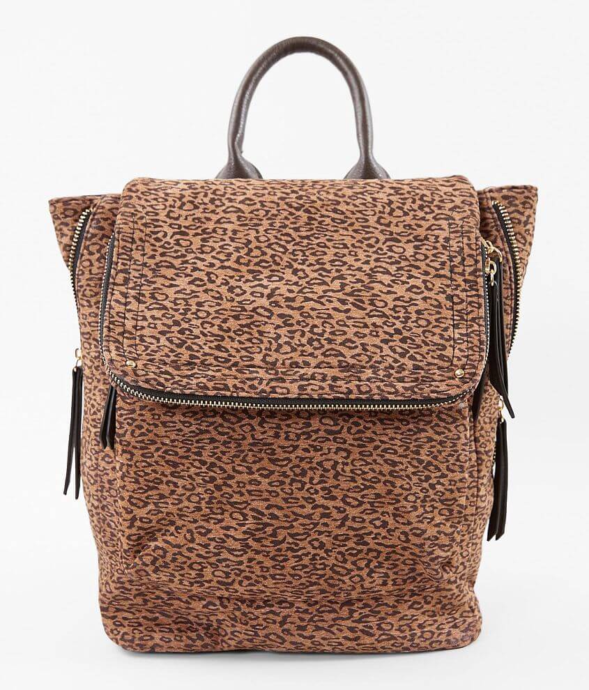 Violet Ray Leopard Backpack front view