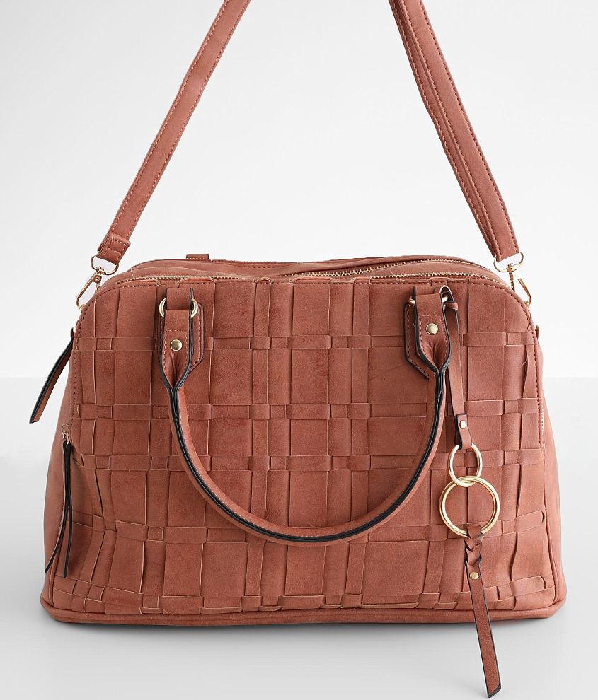 Moda Luxe Tan Leather Fringe Handbag W/ Detachable Strap