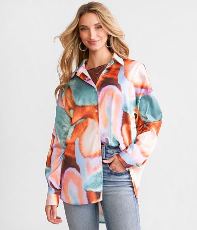 Willow & Root Floral Mesh Top - Women's Shirts/Blouses in Multi