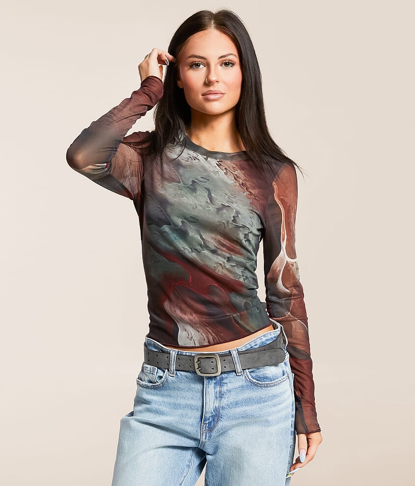 Printed Mesh Top - thumbnail 2