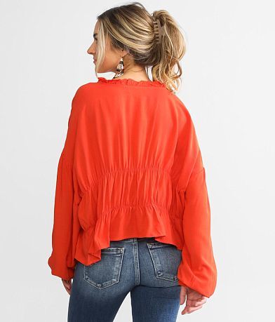 Acoa Dolman Ruffled Top BACK