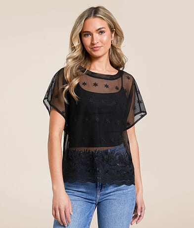 Acoa Embroidered Floral Top front view