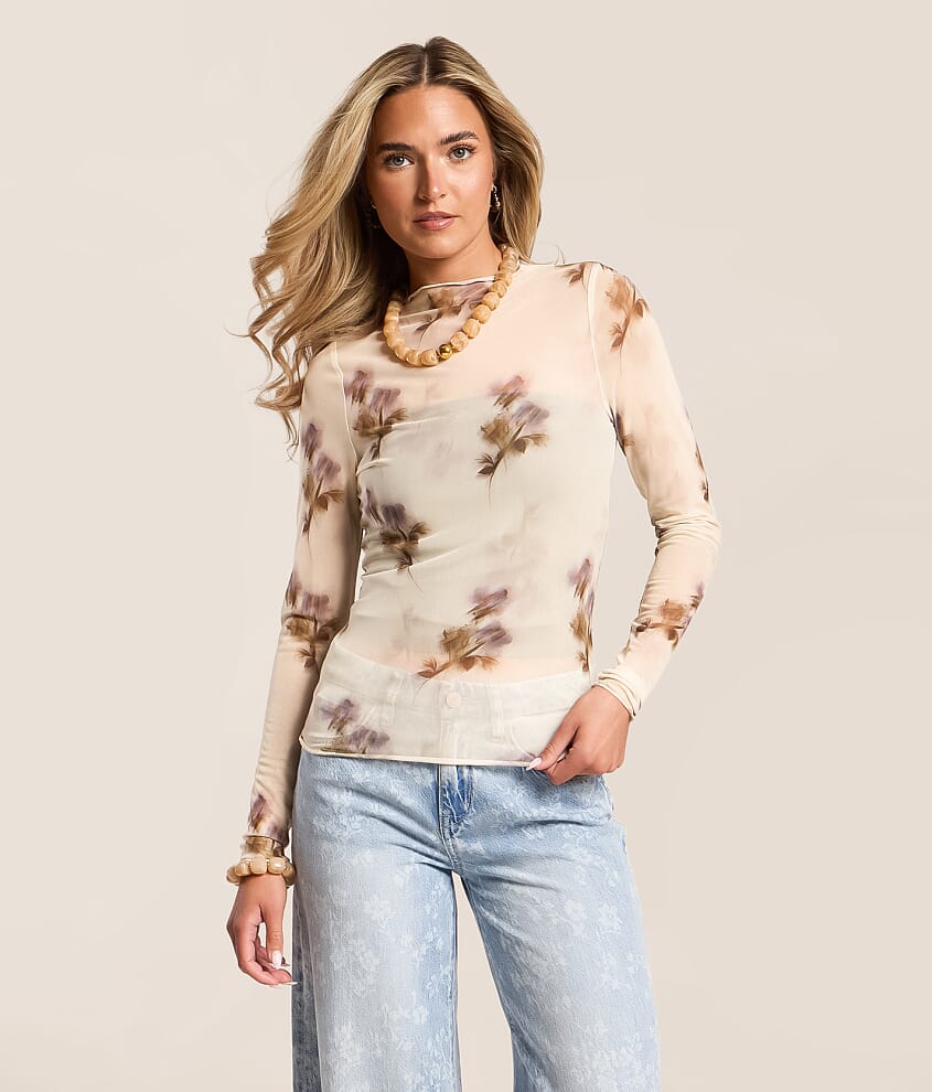 Floral Mesh Top