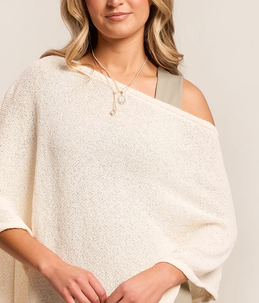 Asymmetrical Hanky Sweater Poncho