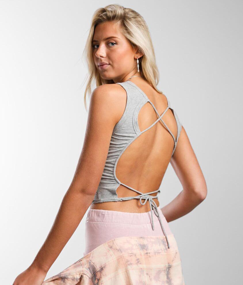 Gilded Intent Strappy Open Back Cropped Tank Top - Women's Tank