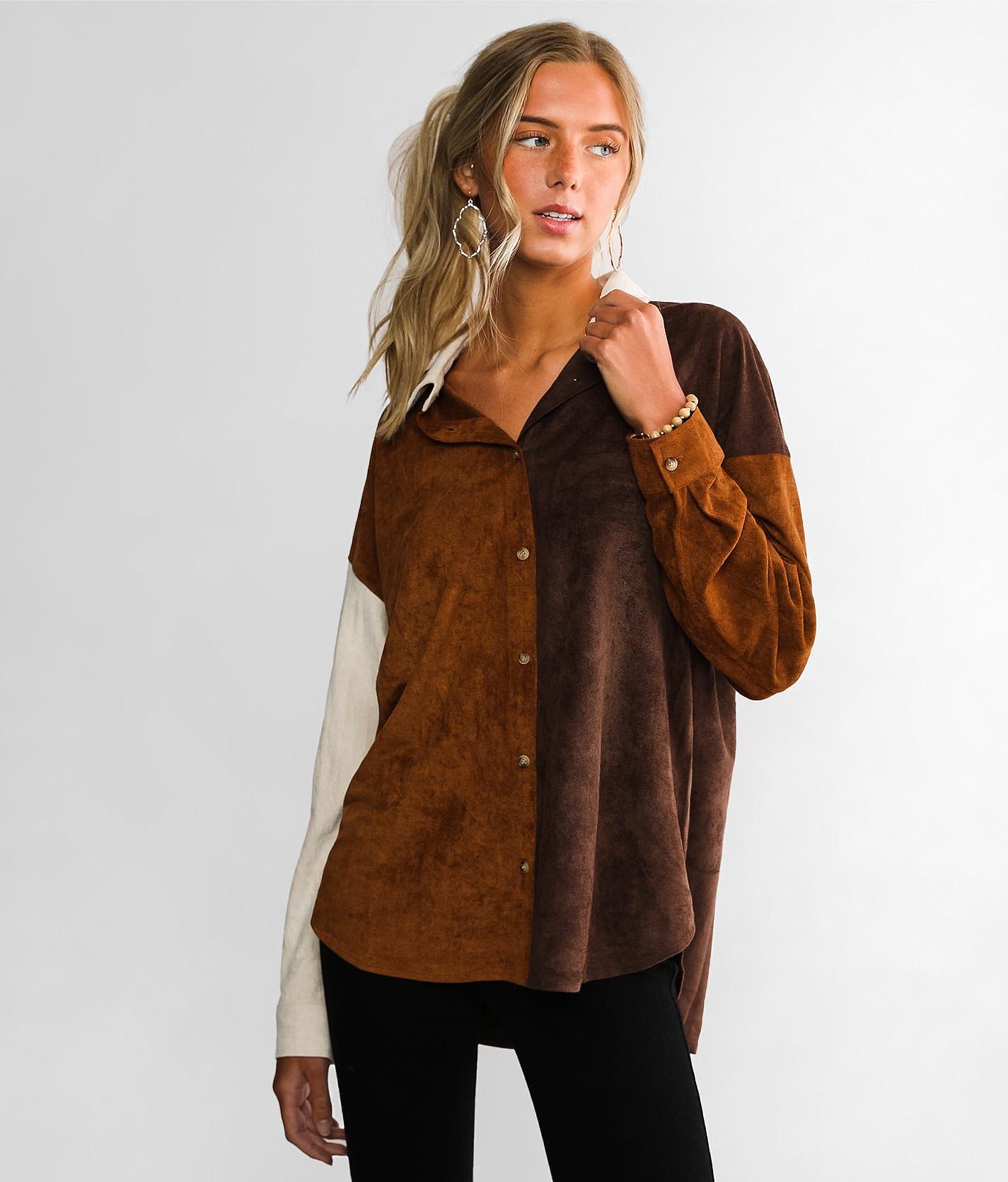suede shirt womens