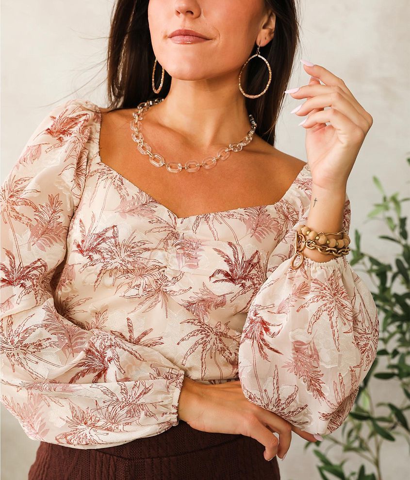 Floral Print Open Back Top