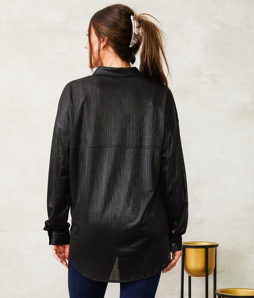 Metallic Ribbed Blouse