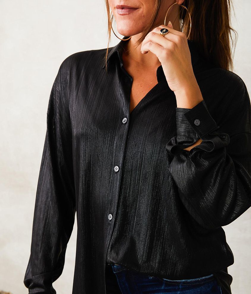 Metallic Ribbed Blouse