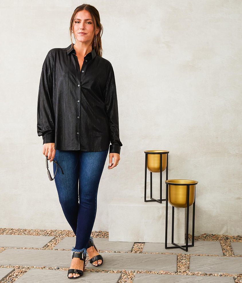 Metallic Ribbed Blouse