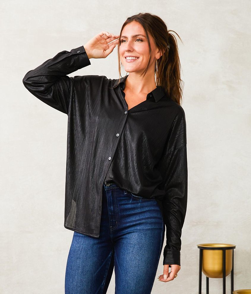 Metallic Ribbed Blouse