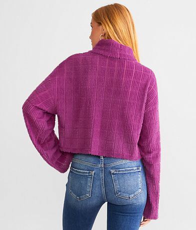 Acoa Eyelash Cropped Sweater back view