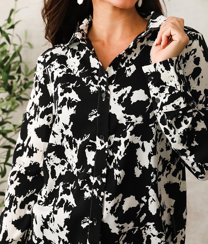 Cow Print Blouse