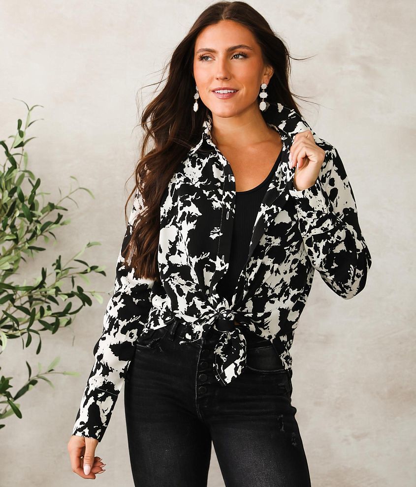 Cow Print Blouse