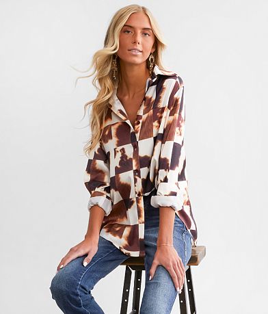 Acoa Satin Shirt front view