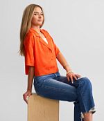 Acoa Tonal Jacquard Cropped Blouse - Women's Shirts