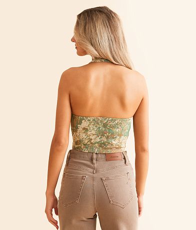 Willow &amp; Root Floral Jacquard Halter Vest back view